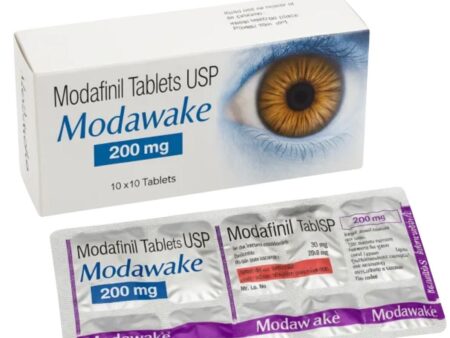 Image of box of modawake 200 and tablets