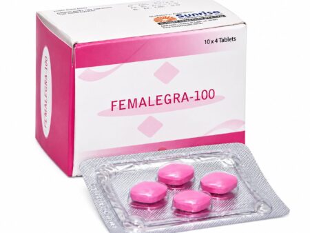 Femalegra-100 sildenafil tablets with blister pack and product box, commonly marketed as Female Viagra for women's sexual health in Australia.