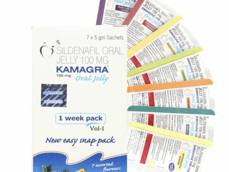 Image of kamagra jelly and 7 flavoured sachets
