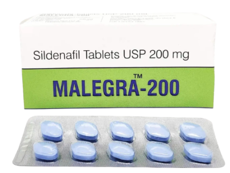 image of box of Malegra 200 mg and tablets x 10