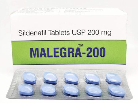 image of box of Malegra 200 mg and tablets x 10