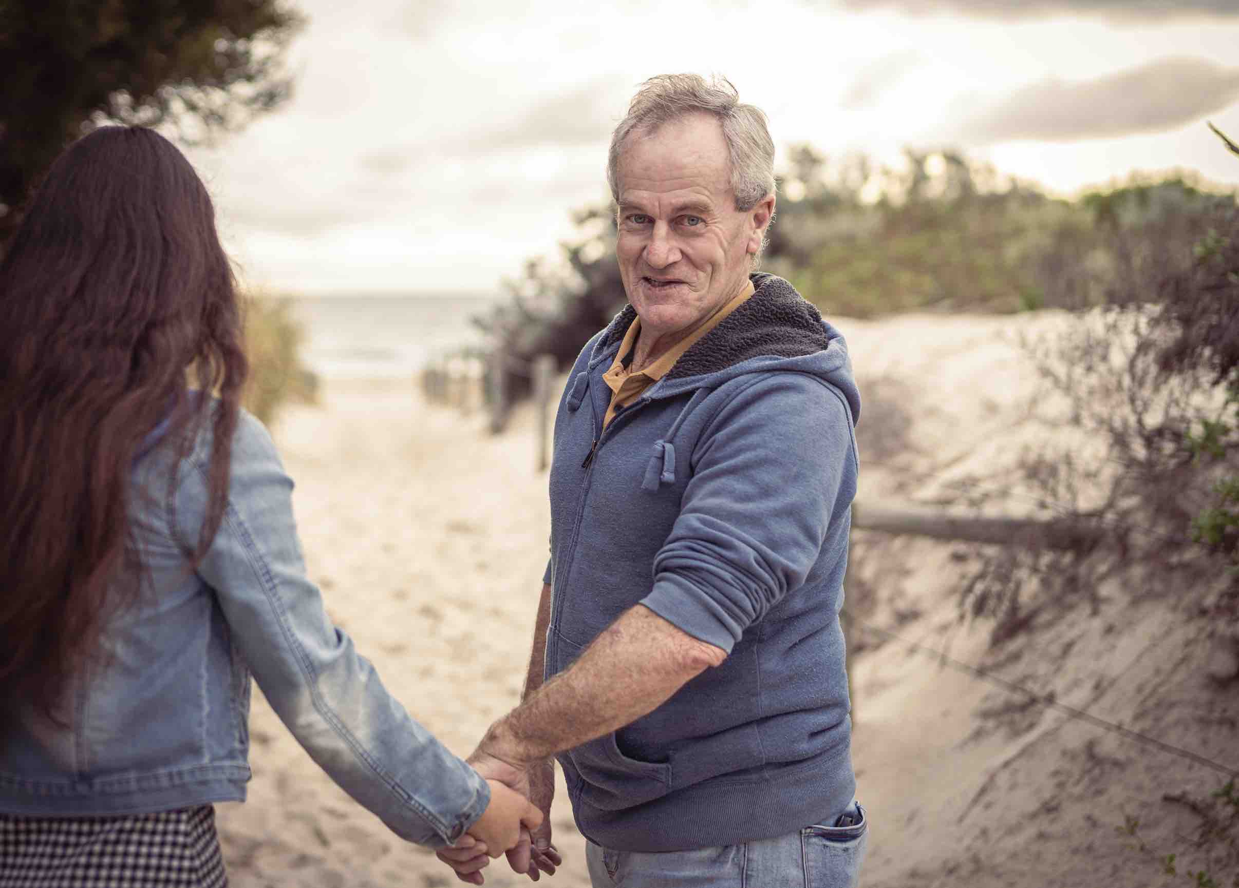 middle aged man happy