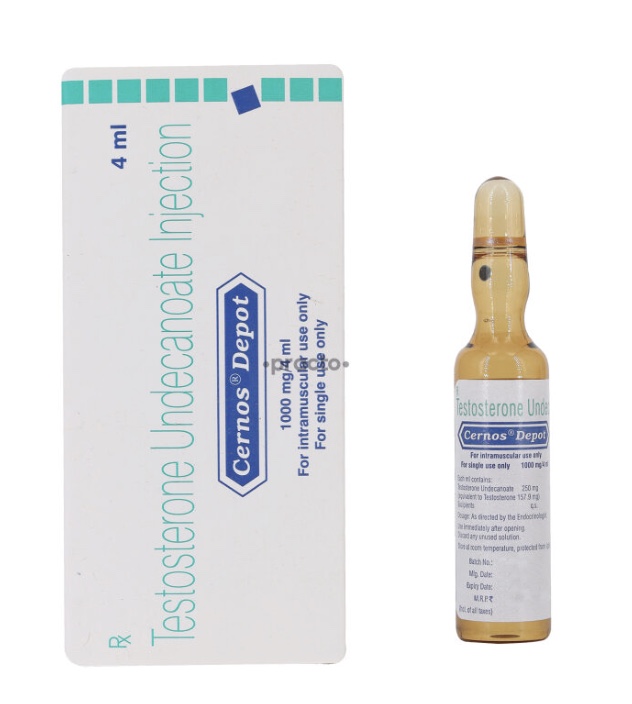 Cernos Depot 1000mg testosterone undecanoate long acting injection vial available for personal import at 24 Hour Meds Australia