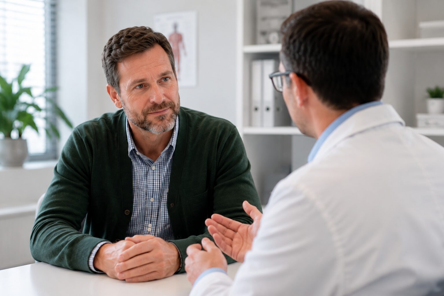 Man discussing erectile dysfunction treatment with a doctor in Australia